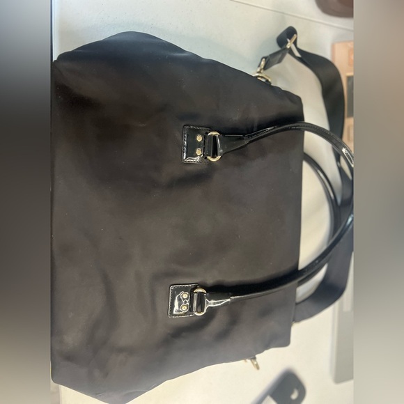 Kate Spade New York Black Nylon Carmen Shoulder Crossbody Foldover Satchel Bag - Picture 11 of 11